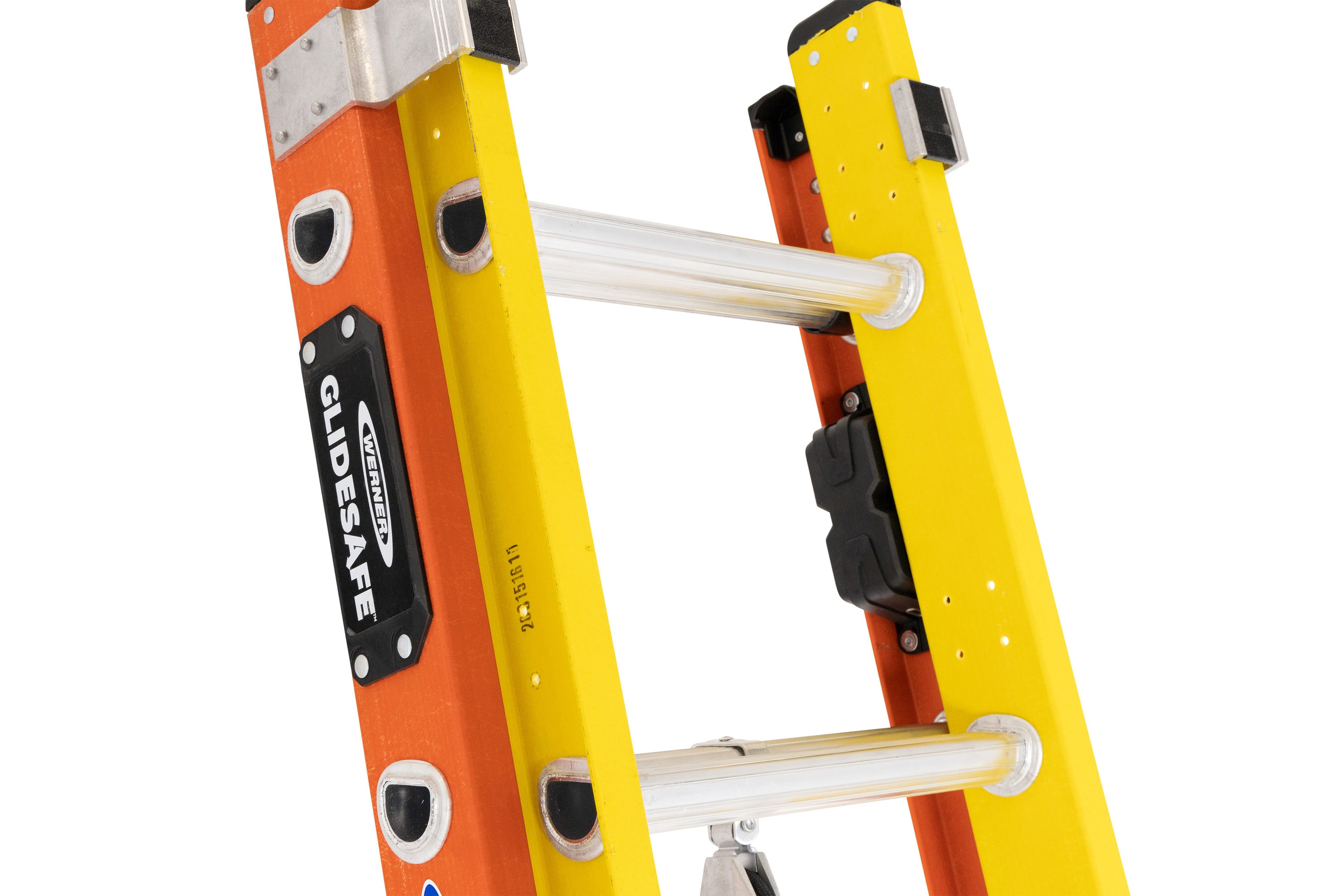 Werner Glidesafe 36-pies (34-pies de altura de alcance) Fibra de vidrio Tipo 1A - Capacidad de carga de 300 libras. Escalera de extensión T6236-2GS