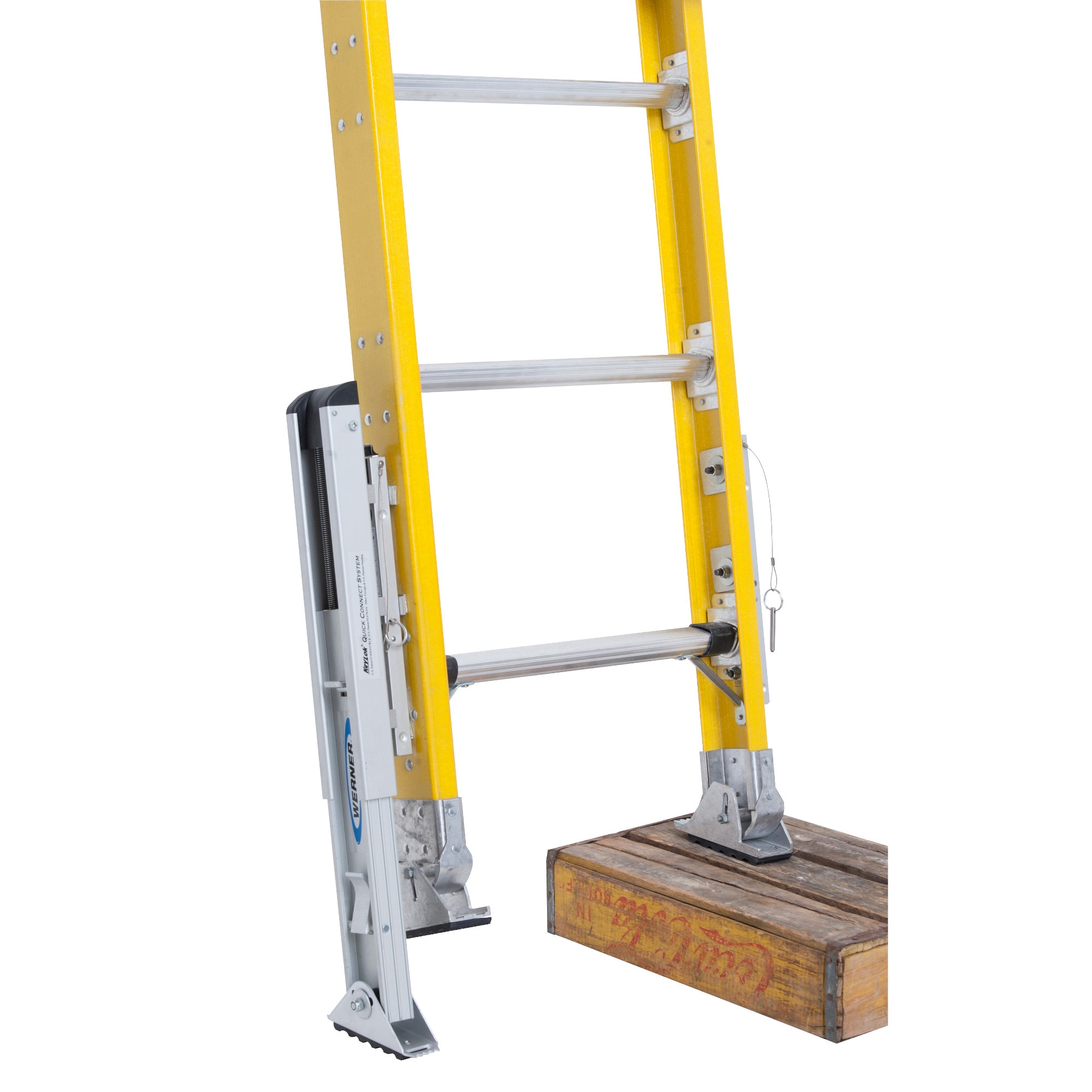 Escalera extensible de fibra de vidrio Werner D7100-2 de 28 pies (27 pies de altura alcanzable) Tipo 1AA con capacidad de carga de 375 lbs. Escalera extensible modelo D7128-2