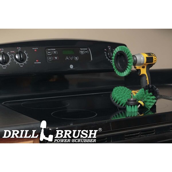 Cepillo Taladro Power Scrubber de Useful Products 5 in W 5 in L, Verde - G-S-E42O-QC-DB