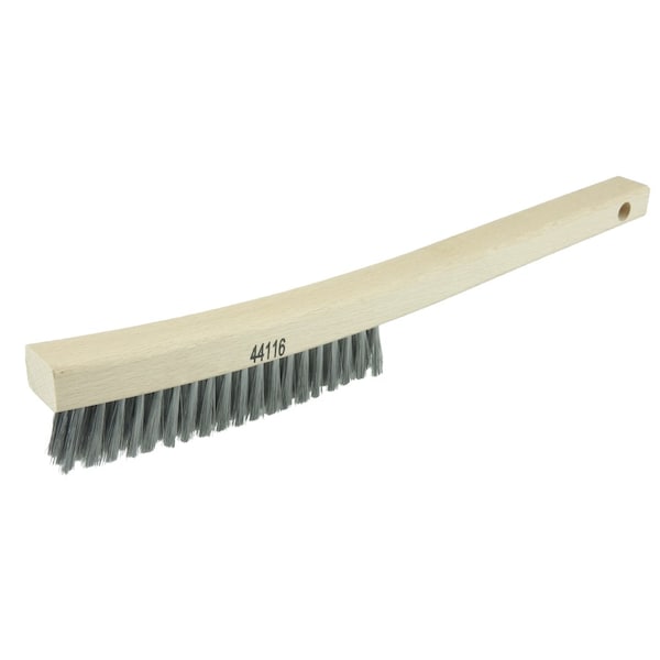 Cepillo de platero Weiler, cerdas de acero, 3 X 19 hileras, mango curvo - 44116