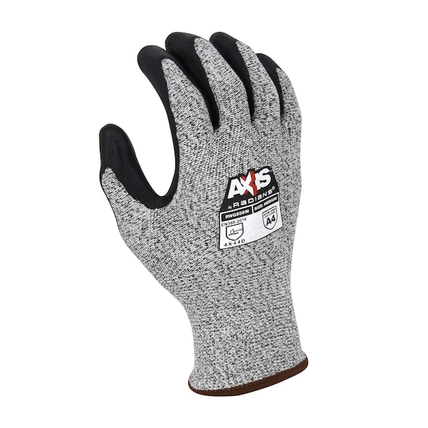 Guantes recubiertos resistentes al corte de Radians, Nivel de corte A4, Gris, M - RWG555M
