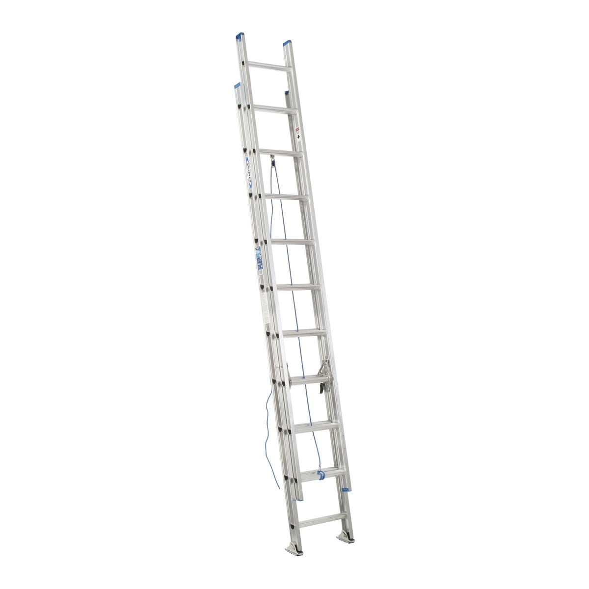 Escalera de extensión de aluminio Werner D1300-2 de 20 pies (altura de alcance de 19 pies) Tipo 1 con capacidad de carga de 250 lb. Escalera de extensión D1320-2