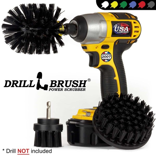 Cepillo Power Scrubber para Taladro de Useful Products 5 pulgadas Ancho 5 pulgadas Largo, Negro - K-S-42O-QC-DB