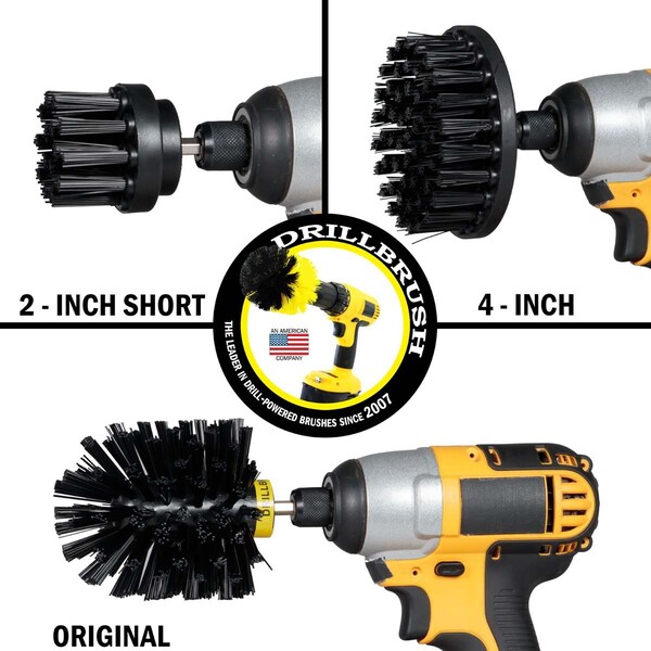 Cepillo Power Scrubber para Taladro de Useful Products 5 pulgadas Ancho 5 pulgadas Largo, Negro - K-S-42O-QC-DB