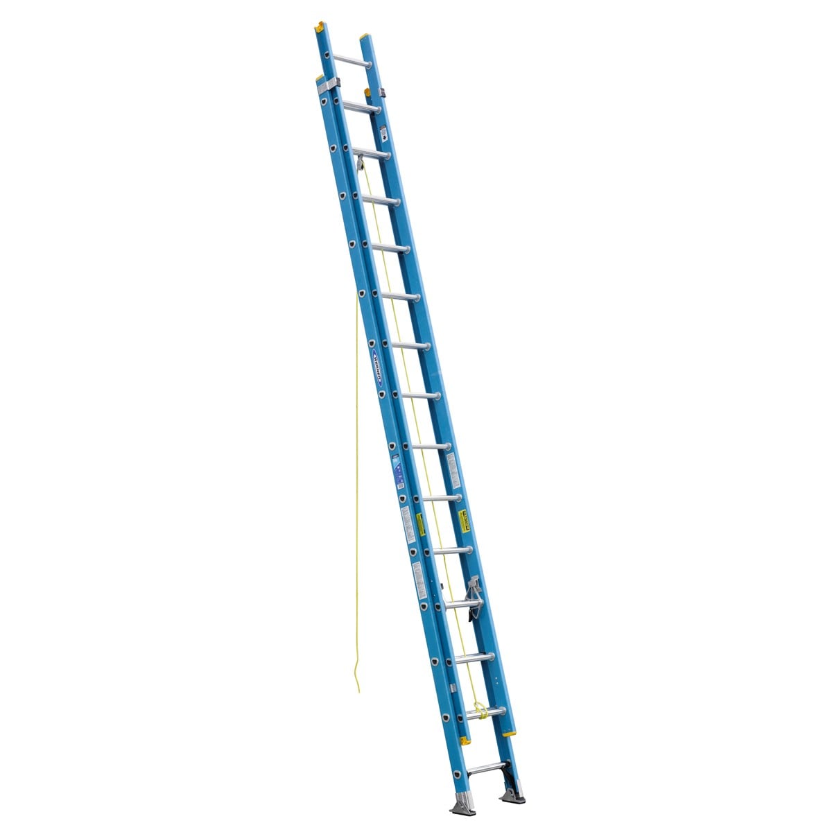 Escalera de extensión de fibra de vidrio tipo 1 Werner D6028-2 de 28 pies (27 pies de altura de alcance) con capacidad de carga de 250 lbs.