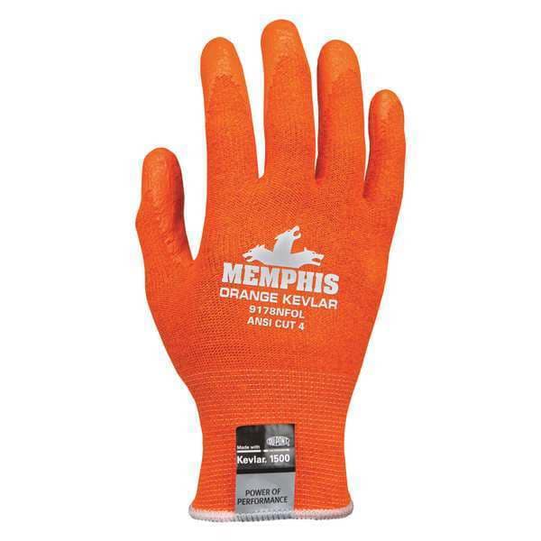 Mcr Safety Hi-Vis Guantes Recubiertos Resistentes al Corte, Nivel de Corte A4, 13 ga, Naranja, L (9) - 9178NFOL