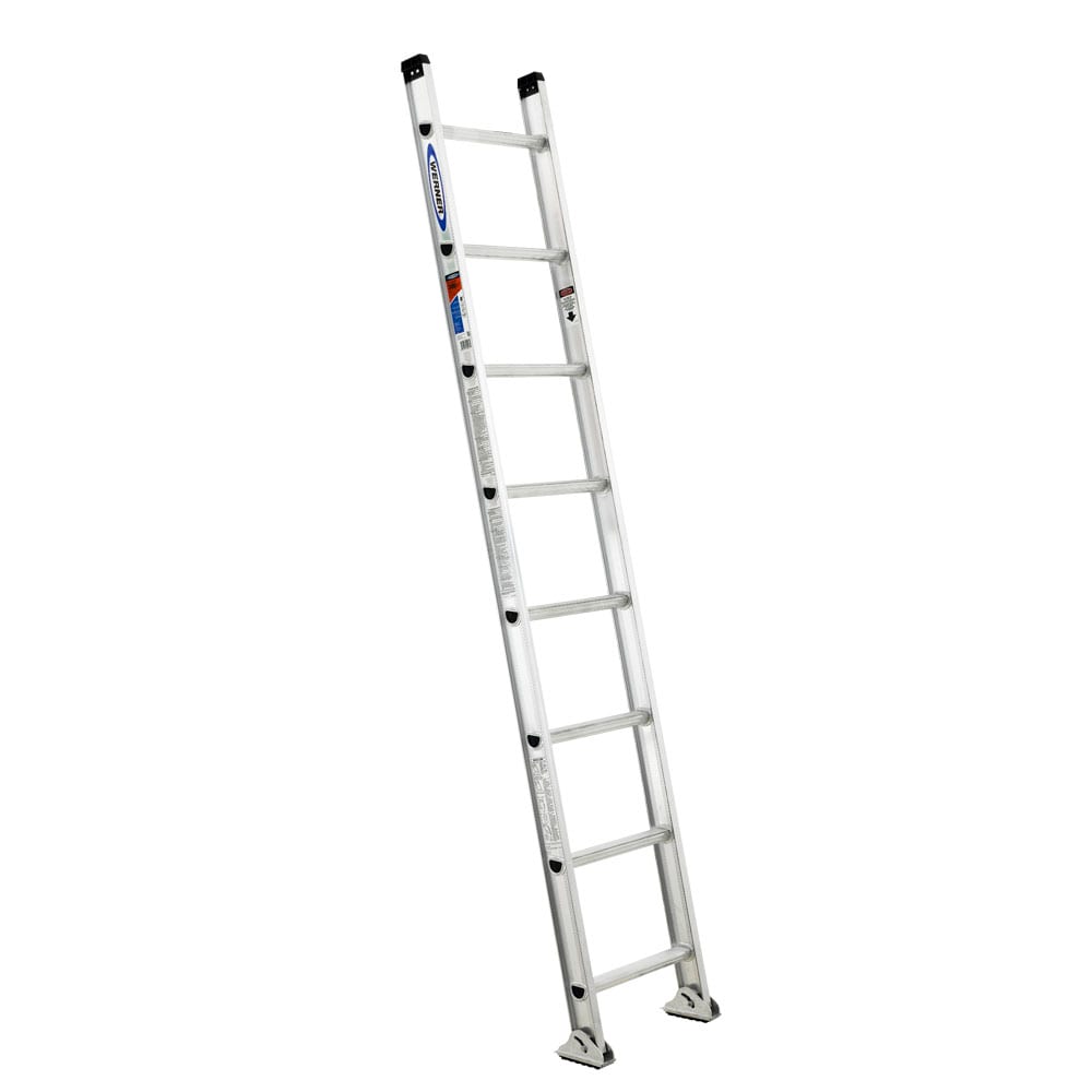Escalera de extensión recta de aluminio Werner D1500-1 de 8 pies (10 pies de altura máxima) Tipo 1A con capacidad de carga de 300 lb. Escalera de extensión recta D1508-1 de 8 pies.