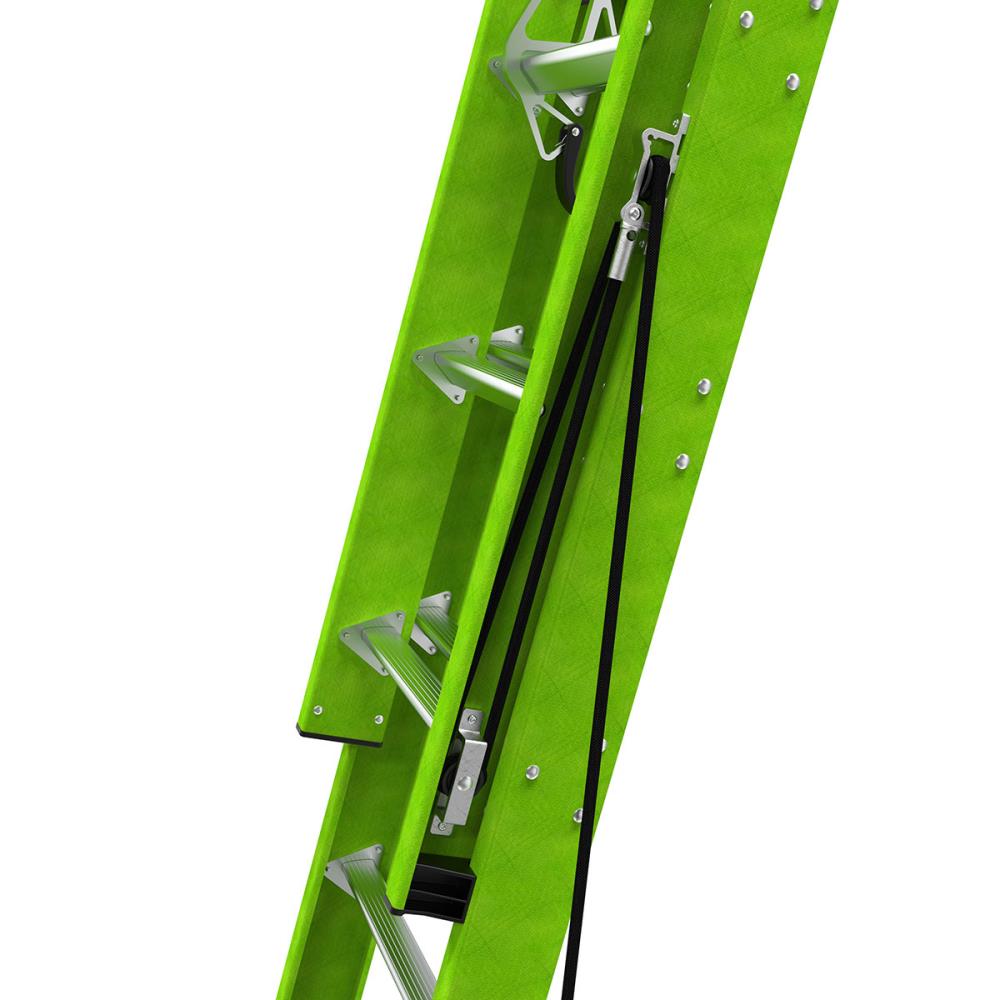 Escalera de extensión telescópica Little Giant Ladders HyperLite M20 20.0-ft (19.7-ft de altura de alcance) Fibra de vidrio Tipo 1AA - Capacidad de carga de 375 lbs. Escalera de extensión 17920