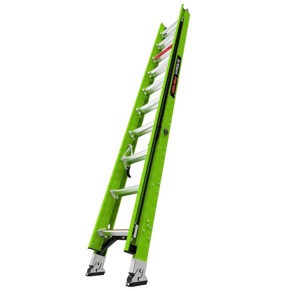 Escalera de extensión telescópica Little Giant Ladders HyperLite M20 20.0-ft (19.7-ft de altura de alcance) Fibra de vidrio Tipo 1AA - Capacidad de carga de 375 lbs. Escalera de extensión 17920