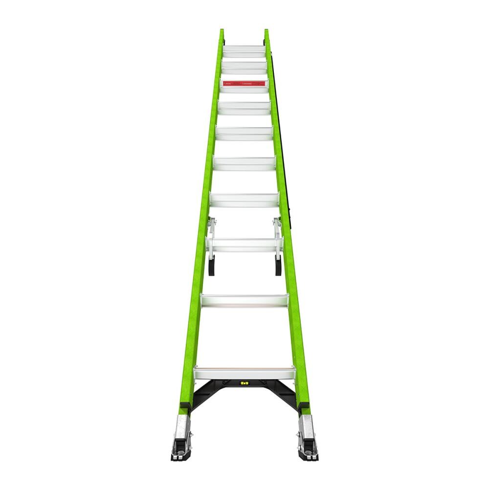Escalera de extensión telescópica Little Giant Ladders HyperLite M20 20.0-ft (19.7-ft de altura de alcance) Fibra de vidrio Tipo 1AA - Capacidad de carga de 375 lbs. Escalera de extensión 17920