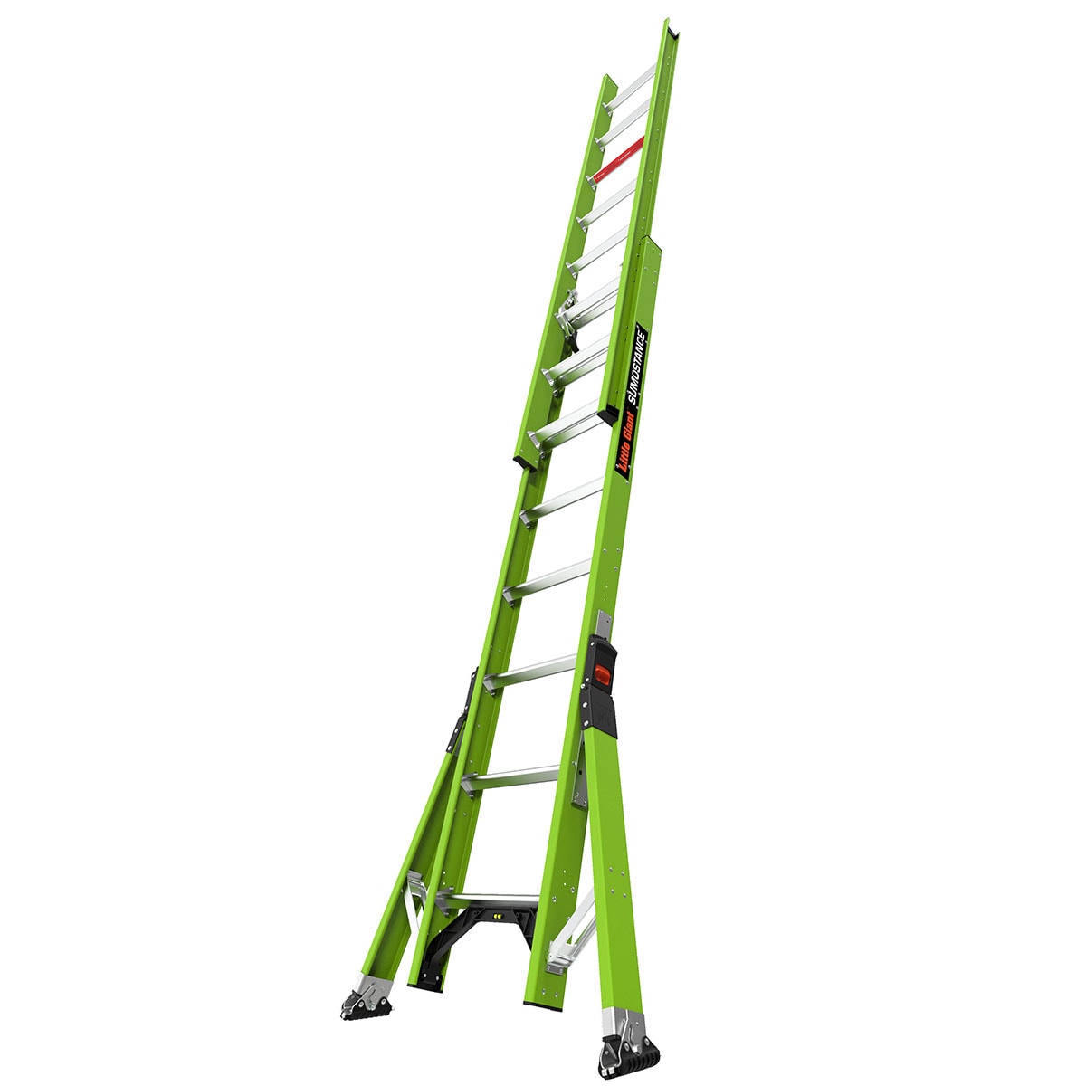 Escalera de extensión telescópica Little Giant Ladders Sumostance M16 de 16.0 pies (altura de alcance de 16.0 pies) Tipo 1A de fiberglass - Capacidad de carga de 300 lb. Modelo 18816