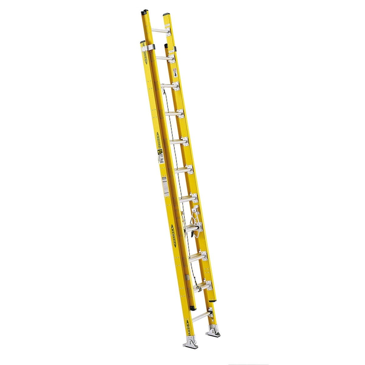 Escalera de extensión Werner D7100-2 de 20 pies (19 pies de altura alcanzable) Tipo 1AA de fibra de vidrio - Capacidad de carga de 375 lbs. Escalera de extensión D7120-2