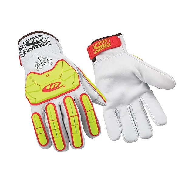 Guantes de trabajo de cuero Ringers Gloves, nivel de corte A5, blanco, XL - 665-11