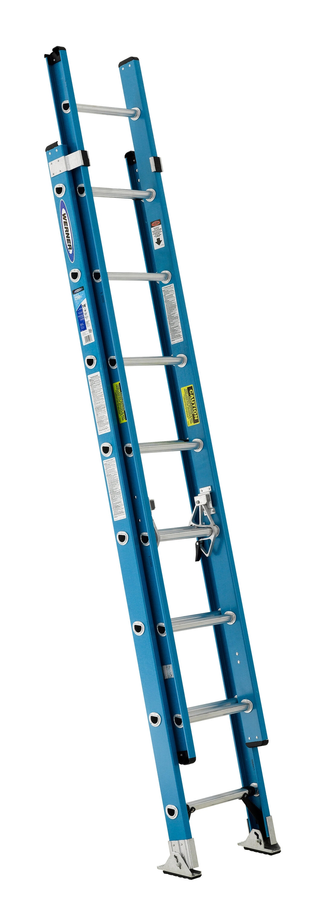 Escalera de extensión FE1016-2 de fibra de vidrio tipo 1 con capacidad de carga de 250 lb y alcance de 16 pies (altura de alcance de 16 pies) Werner FE1000-2
