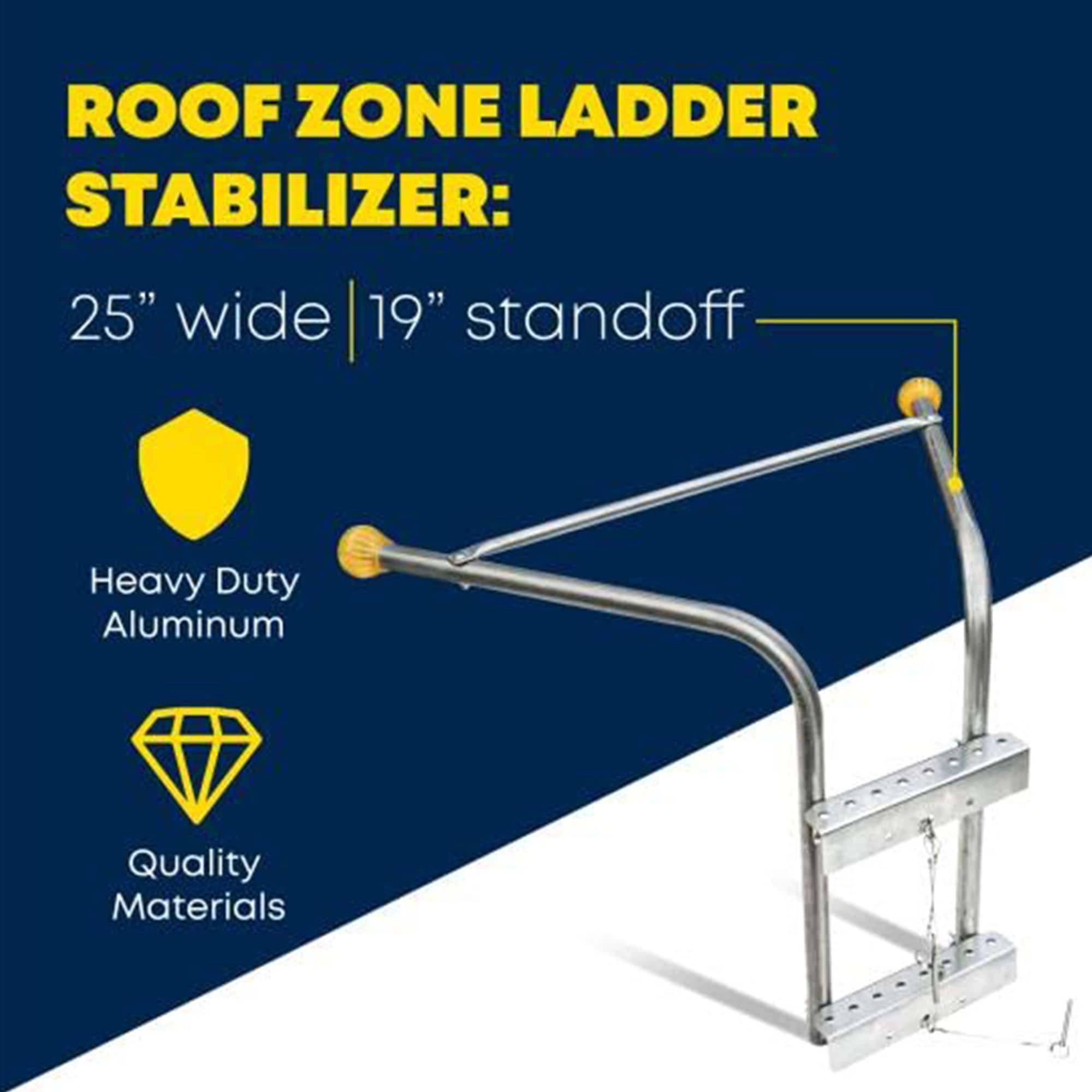 Estabilizador de escalera para escaleras de extensión de aluminio de 6 pies (altura de alcance de 8 pies) para escaleras de extensión marca Extension Ladder 48589L