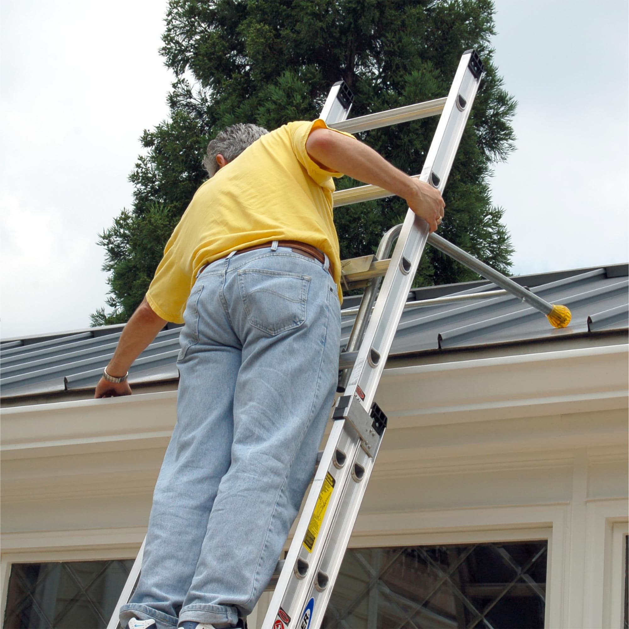 Estabilizador de escalera para escaleras de extensión de aluminio de 6 pies (altura de alcance de 8 pies) para escaleras de extensión marca Extension Ladder 48589L