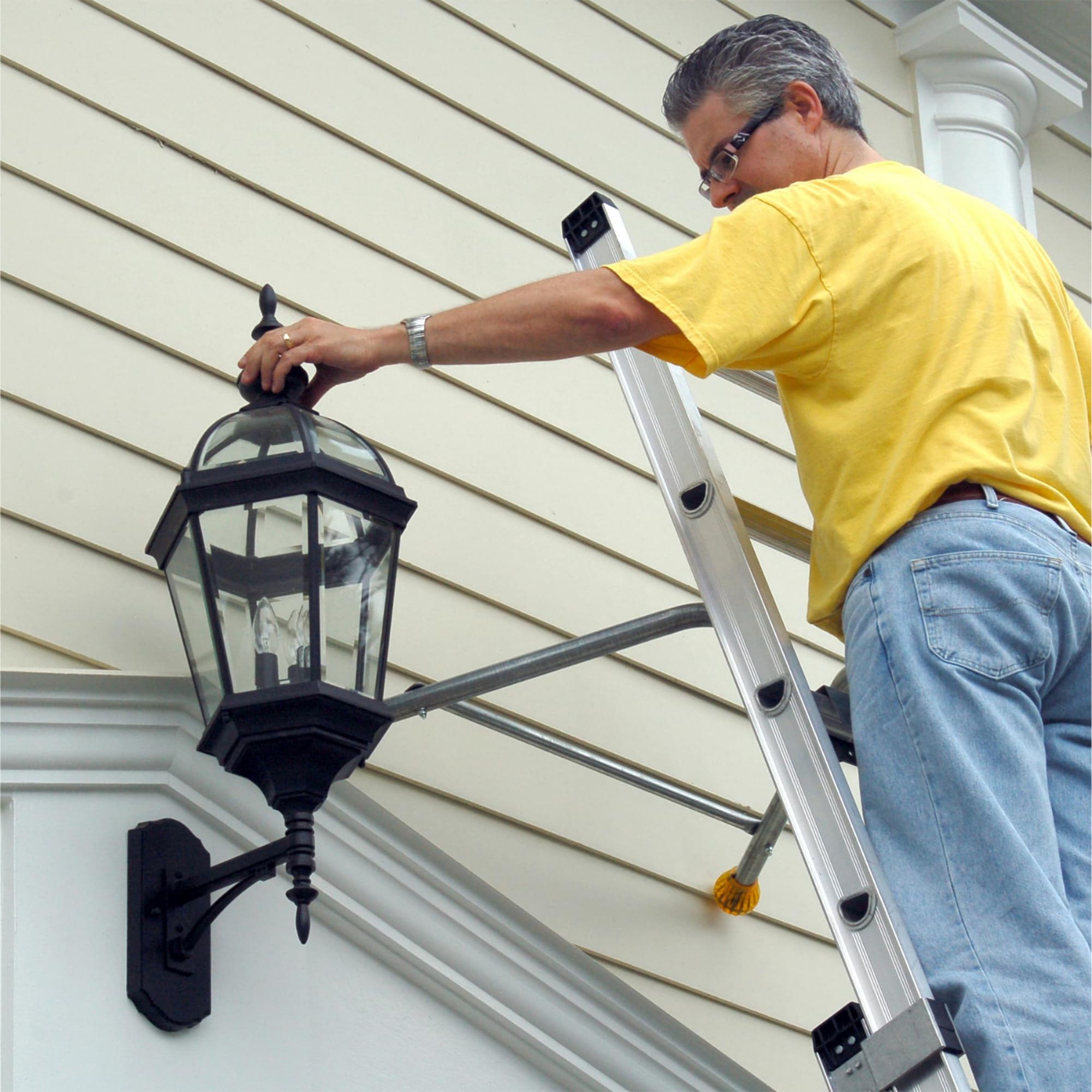 Estabilizador de escalera para escaleras de extensión de aluminio de 6 pies (altura de alcance de 8 pies) para escaleras de extensión marca Extension Ladder 48589L