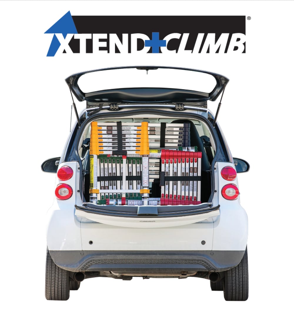 Escalera de extensión telescópica Xtend+Climb 750P+ de aluminio Tipo 1 de 8.5 pies (12.5 pies de altura máxima) certificada por ANSI con capacidad de carga de 250 lbs.