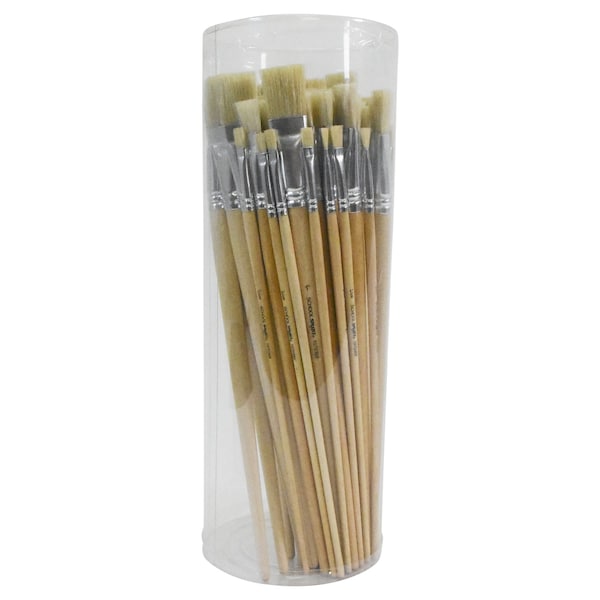 Pincel School Smart Blanco, Mango Largo, Paquete de Clase de 72 - PK - 402743