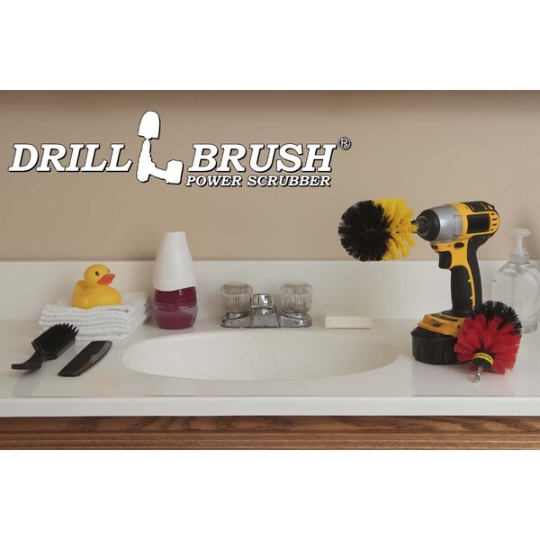 Cepillo Taladro Power Scrubber de Useful Products 4 pulgadas de ancho y 4 pulgadas de largo, Variedad - O-S-RY-QC-DB