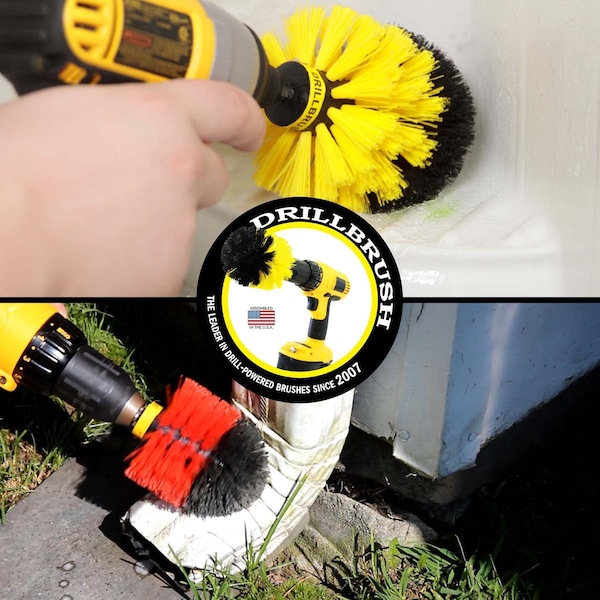 Cepillo Taladro Power Scrubber de Useful Products 4 pulgadas de ancho y 4 pulgadas de largo, Variedad - O-S-RY-QC-DB
