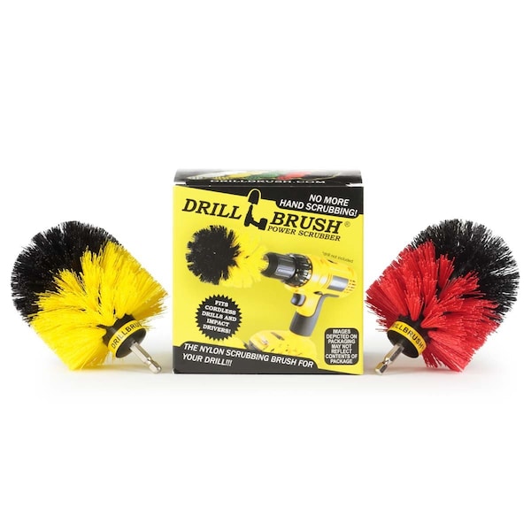 Cepillo Taladro Power Scrubber de Useful Products 4 pulgadas de ancho y 4 pulgadas de largo, Variedad - O-S-RY-QC-DB