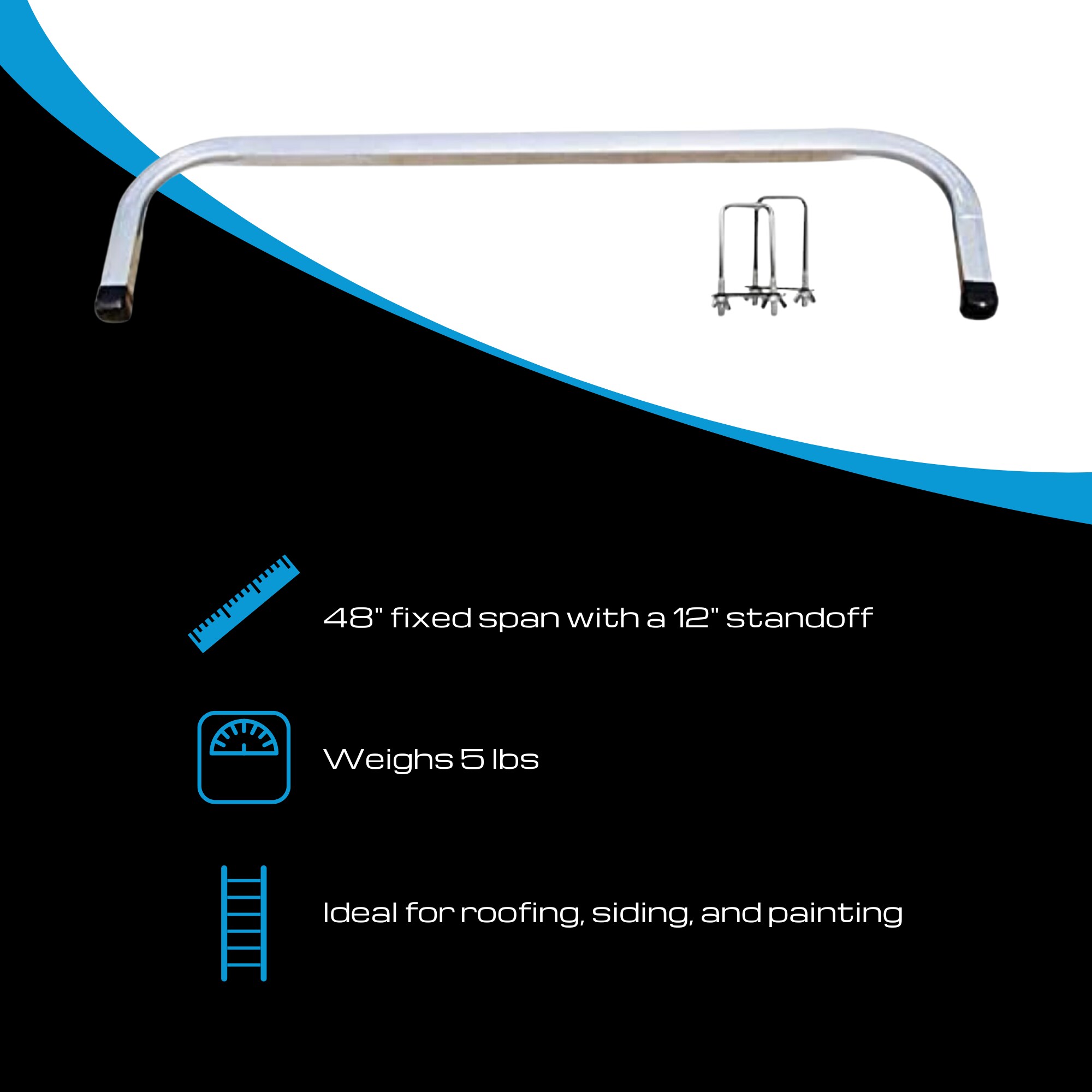 Estabilizador para escalera de extensión de aluminio Stand Off 6 pies (8 pies de altura de alcance) para escalera de extensión 65025L