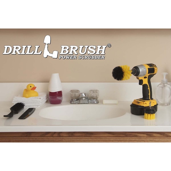 Cepillo Taladro Power Scrubber de Useful Products 5 pulgadas Ancho 5 pulgadas Largo, Amarillo - Y-S-2M-QC-DB