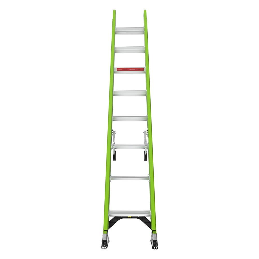 Escalera de extensión telescópica Little Giant Ladders HyperLite M16 de 16.0 pies (15.9 pies de altura alcanzable) Tipo 1A de fibra de vidrio con capacidad de carga de 300 lbs. Modelo 18716