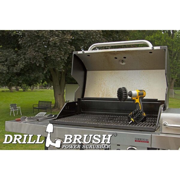 Cepillo Eléctrico Power Scrubber de Drill Brush By Useful Products 5 pulgadas de ancho y 5 pulgadas de largo, color negro - K-S-4O-QC-DB