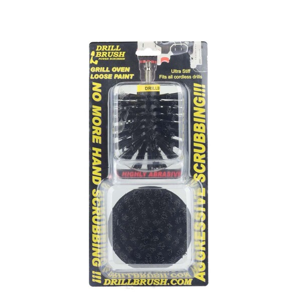 Cepillo Eléctrico Power Scrubber de Drill Brush By Useful Products 5 pulgadas de ancho y 5 pulgadas de largo, color negro - K-S-4O-QC-DB