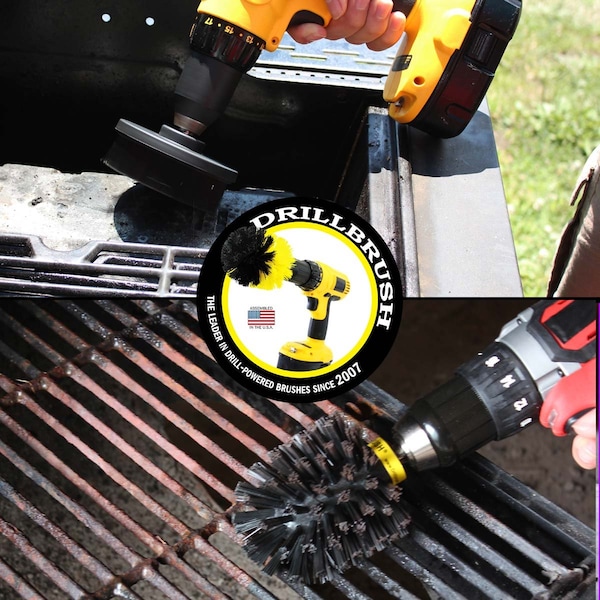 Cepillo Eléctrico Power Scrubber de Drill Brush By Useful Products 5 pulgadas de ancho y 5 pulgadas de largo, color negro - K-S-4O-QC-DB
