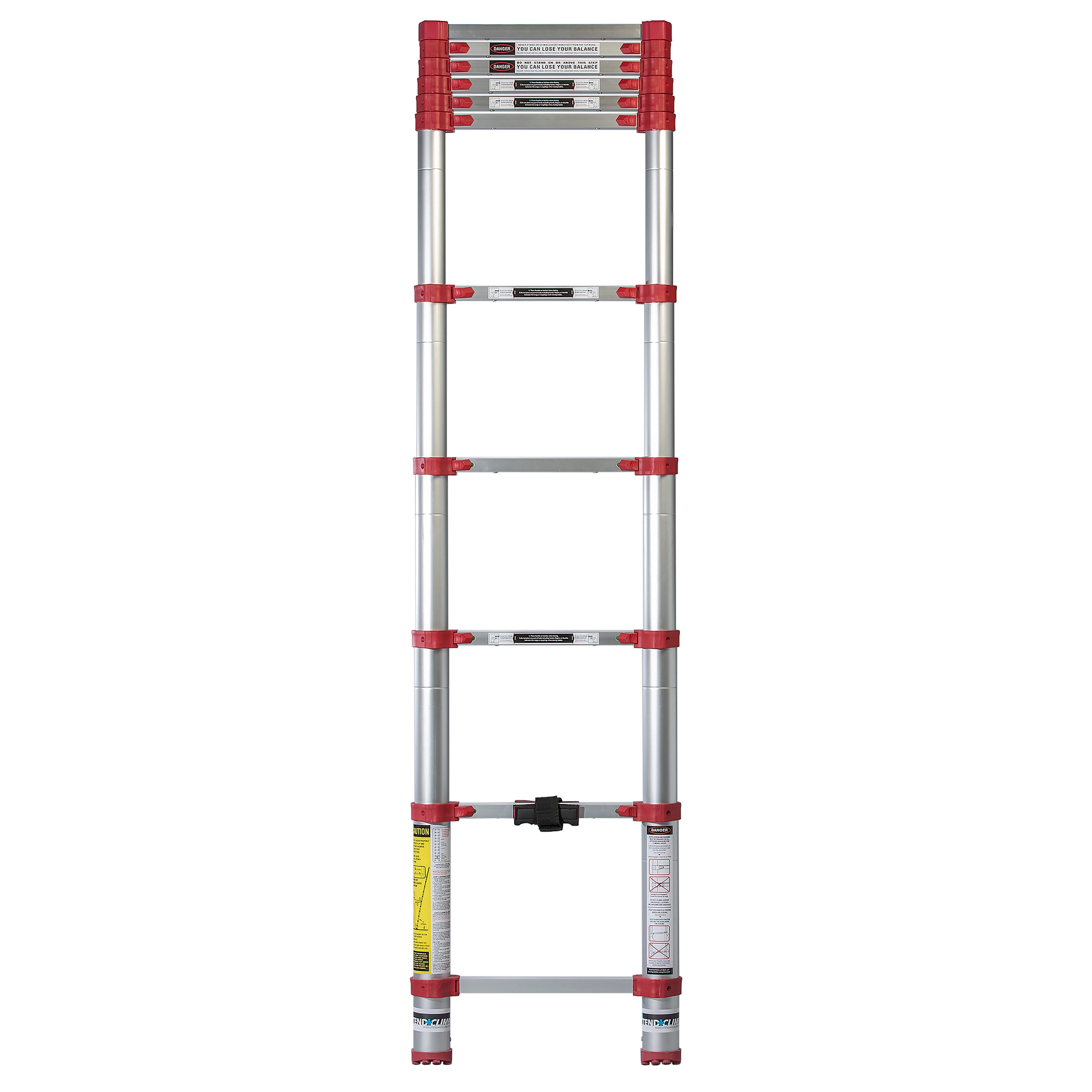 Escalera de extensión telescópica Xtend+Climb 760P+ de aluminio certificada por ANSI, tipo 1 con capacidad de carga de 250 lbs, de 10.5 pies (altura de alcance de 14.5 pies).