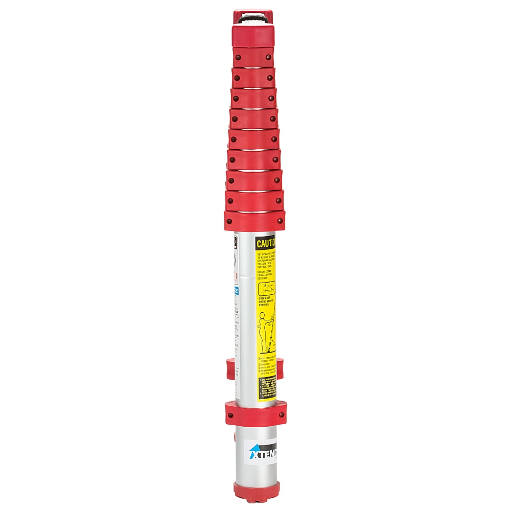 Escalera de extensión telescópica Xtend+Climb 760P+ de aluminio certificada por ANSI, tipo 1 con capacidad de carga de 250 lbs, de 10.5 pies (altura de alcance de 14.5 pies).
