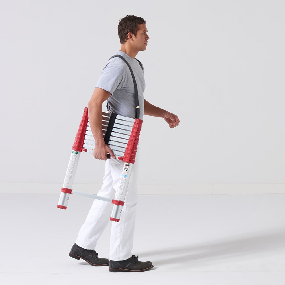 Escalera de extensión telescópica Xtend+Climb 760P+ de aluminio certificada por ANSI, tipo 1 con capacidad de carga de 250 lbs, de 10.5 pies (altura de alcance de 14.5 pies).