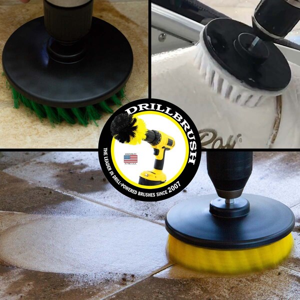 Cepillo de Taladro Power Scrubber de Useful Products 7 in W 5 in L, Variedad - 5IN-S-GWY-H-DB