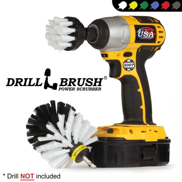 Cepillo Taladro Power Scrubber De Useful Products 5 in W 5 in L Brush, Blanco - W-S-2O-QC-DB