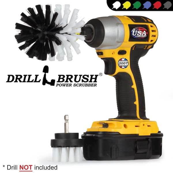 Cepillo Taladro Power Scrubber De Useful Products 5 in W 5 in L Brush, Blanco - W-S-2O-QC-DB