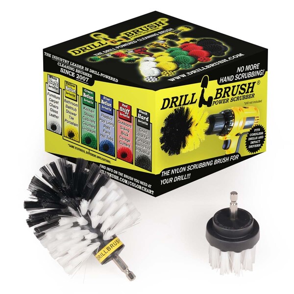 Cepillo Taladro Power Scrubber De Useful Products 5 in W 5 in L Brush, Blanco - W-S-2O-QC-DB