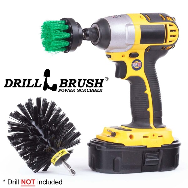 Cepillo para taladro Power Scrubber de Useful Products 5 pulgadas de ancho 5 pulgadas de largo, variedad - S-G2KO-QC-DB