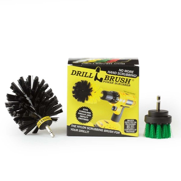 Cepillo para taladro Power Scrubber de Useful Products 5 pulgadas de ancho 5 pulgadas de largo, variedad - S-G2KO-QC-DB