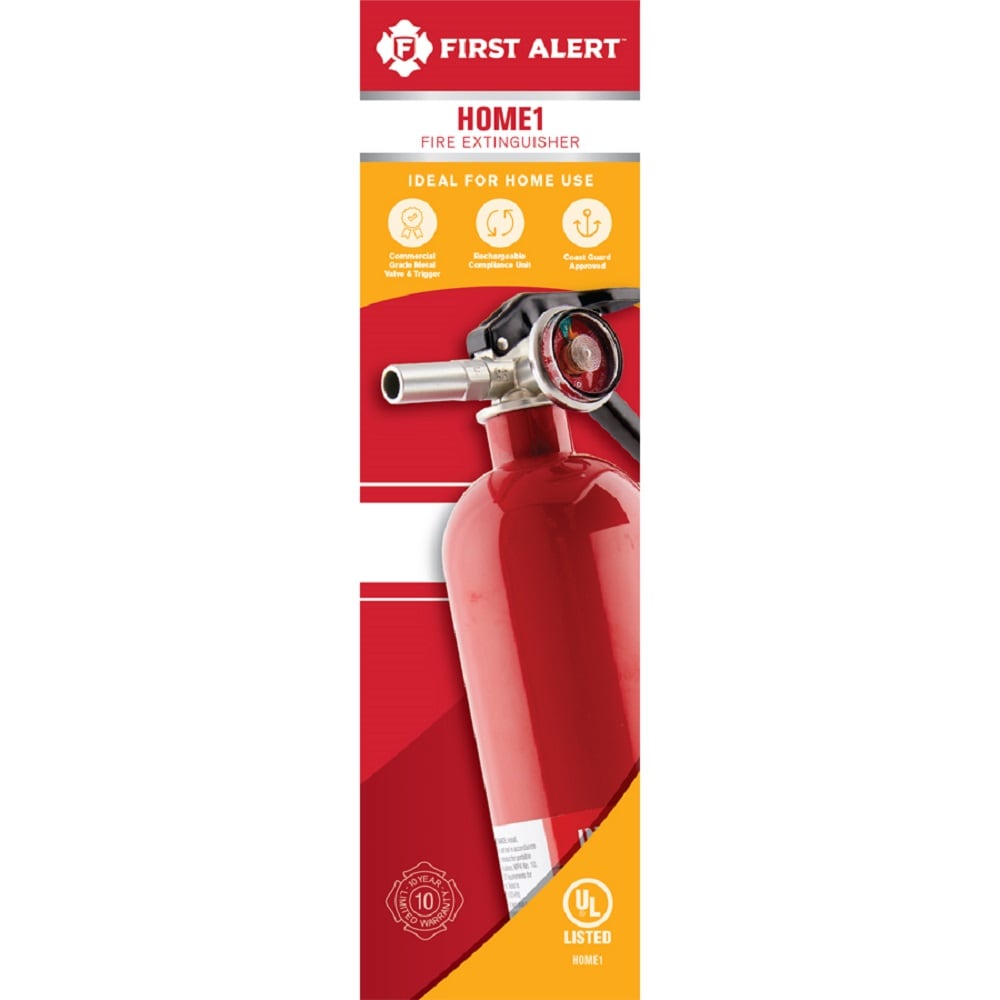 Extintor de incendios recargable para el hogar First Alert Home 1-A:10-B:C HOME1