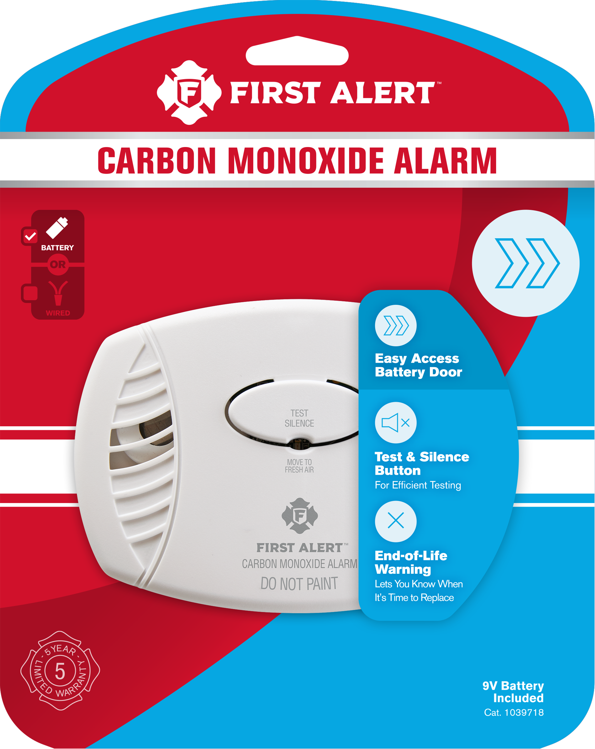 Detector de monóxido de carbono de pilas First Alert 1039721