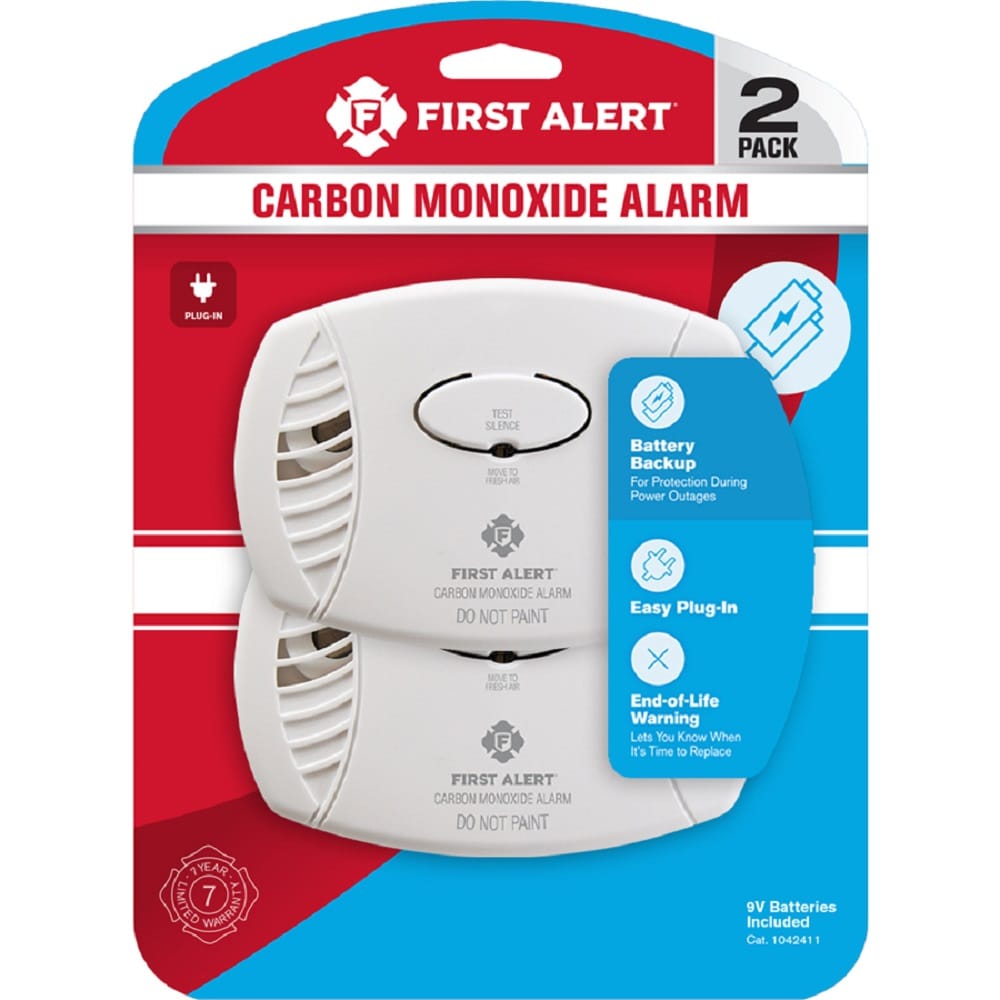 Detector de monóxido de carbono con enchufe First Alert (paquete de 2) 1042411