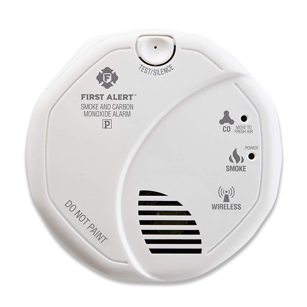Detector de humo y monóxido de carbono combinado interconectado First Alert con batería (respaldo de batería) y operación a batería 1044807.