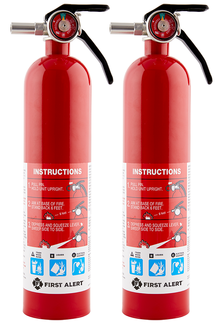 Extintor de incendios recargable para el hogar First Alert Home 1-A:10-B:C, paquete de 2 unidades 1046167.