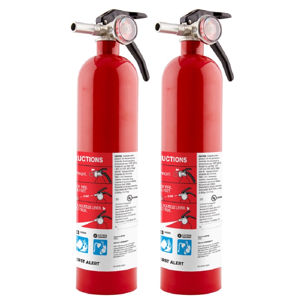 Extintor de incendios recargable para el hogar First Alert Home 1-A:10-B:C, paquete de 2 unidades 1046167.