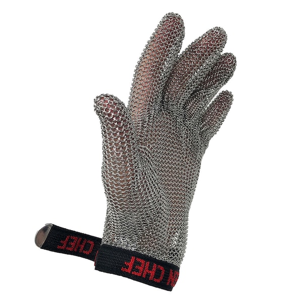 Guantes de metal resistentes al corte de acero inoxidable para chef Kleen, tamaño mediano - BLKC-SSCRG-M