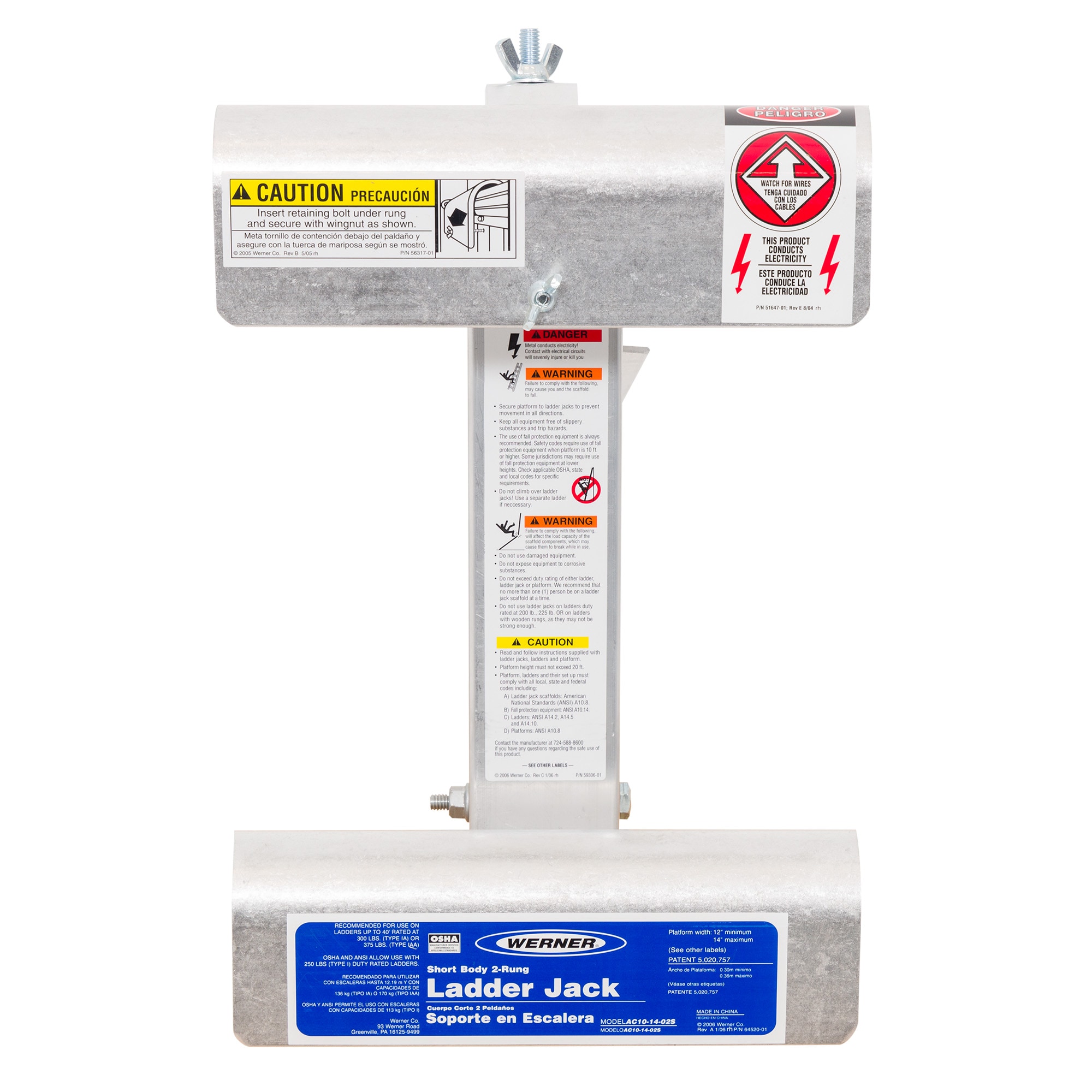 Gato de Aluminio Werner para Escaleras y Andamios AC10-14-02S
