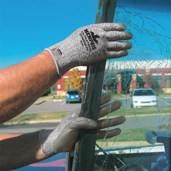 Guantes recubiertos resistentes a cortes de Mcr Safety, Nivel de corte A3, 13 ga, gris, M (8) - 9676M